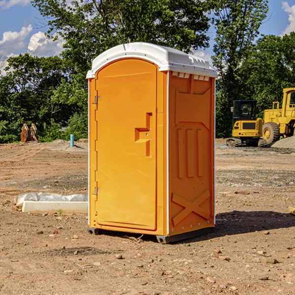 how often are the portable restrooms cleaned and serviced during a rental period in Garfield MI